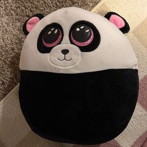 Ty Panda Stuffed Animal - Black, White, Pink